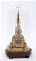 Lot 1380 - Rare Victorian brass skeleton timepiece of two...