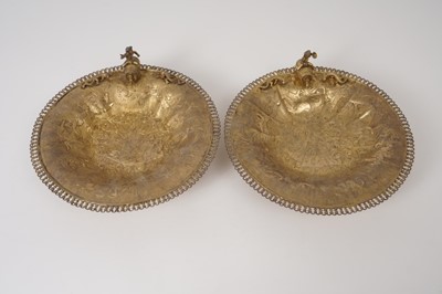 Lot 289 - Pair of late 19th century Continental silver gilt dishes