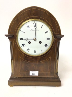 Lot 663 - Late 19th century Frodsham mantel clock in inlaid mahogany case