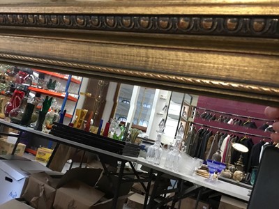 Lot 1001 - Large bevelled wall mirror in gilt frame