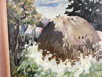 Lot 1083 - *Lucy Harwood (1893-1972) oil on canvas, Haystacks, signed