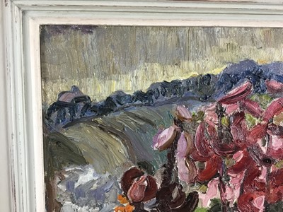 Lot 1081 - *Lucy Harwood (1893-1972) oil on canvas, Flowers in a garden, signed