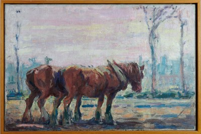 Lot 1011 - Harry Becker (1865-1928) oil on canvas, The Plough Team