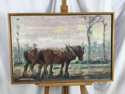 Lot 817 - Harry Becker (1865-1928) oil on canvas, The Plough Team