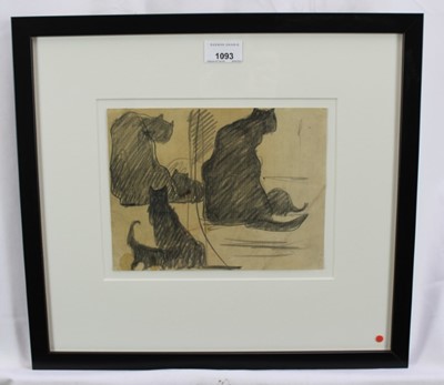 Lot 1093 - Harry Becker (1865-1928) pencil, cats