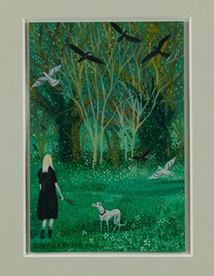 Lot 1118 - Dee Nickerson (b. 1957) acrylic on paper, Walk in the Woods