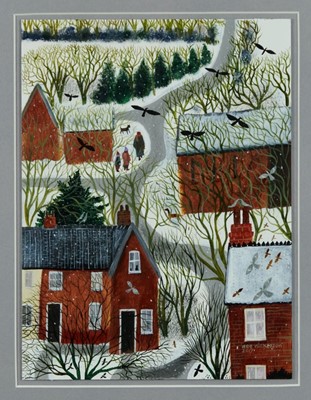 Lot 1115 - Dee Nickerson (b. 1957) acrylic on board - A Winters Day