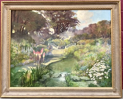 Lot 1109 - Norman Coker (Contemporary) oil on board, A visit to a terraced garden