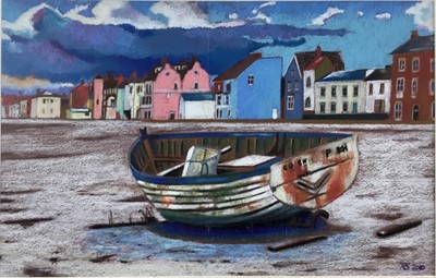 Lot 127 - Richard Stockings, contemporary, pastel - Fishing Boat at Aldeburgh, initialled and dated 2010