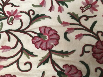 Lot 2208 - Pair good quality crewel work curtains