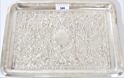 Lot 346 - Victorian silver embossed dressing table tray