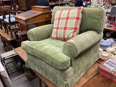 Lot 861 - Good quality armchair upholstered in Colefax & Fowler olive fabric