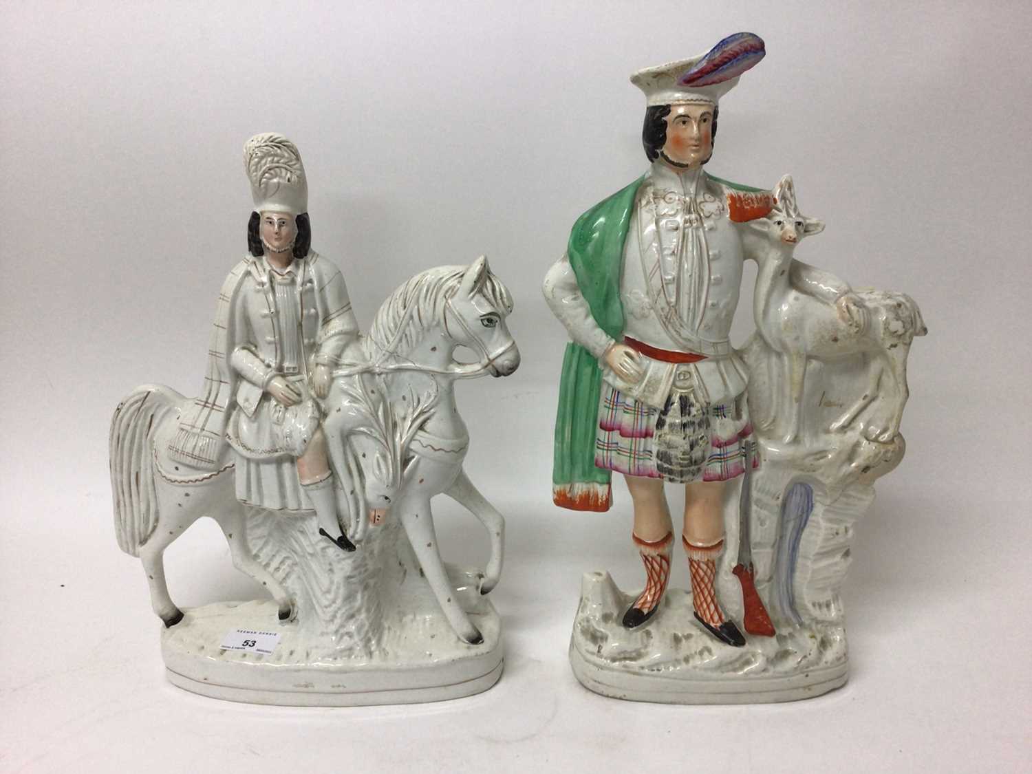 Lot 53 - Two Victorian Staffordshire pottery figures