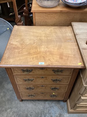 Lot 940 - Small walnut chest of four drawers