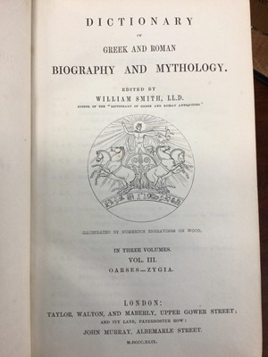 Lot 85 - Smith's Dictionary of Greek and Roman Biography and Mythology, four volumes, published 1864