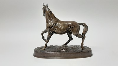 Lot 65 - Beswick bronze effect ceramic horse, possibly Britain's Collection, 25cm high