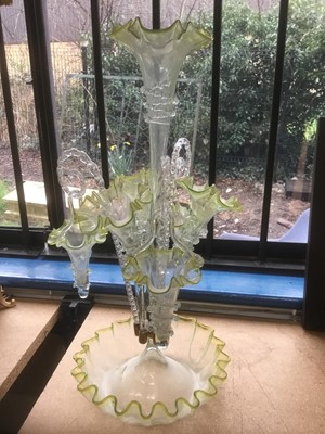 Lot 242 - Victorian glass epergne