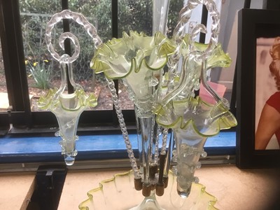 Lot 242 - Victorian glass epergne