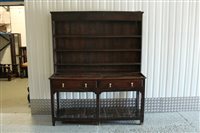 Lot 1401 - Early 18th century oak high dresser with...