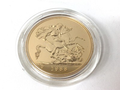 Lot 444 - G.B. - Royal Mint brilliant uncirculated Gold Five Pound coin 1988 (N.B. In case of issue with Certificate of Authenticity) (1 coin)