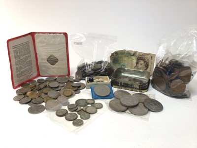 Lot 453 - World - Mixed coinage to include a small quantity of G.B. pre 1947 silver, Austria M. Theresa silver Thaler 1780 UNC (N.B. Restrike), Switz 5 Francs 1923B EF and others (Qty)