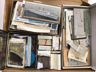 Lot 1429 - Shipping Memorabilia including Collection of cigarette cards and Hand Coloured cards etc.