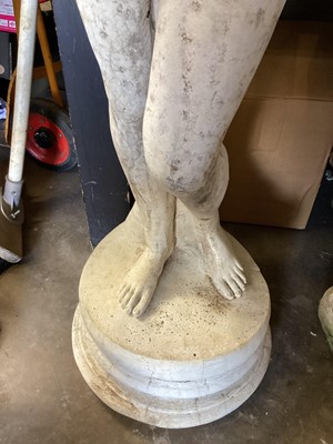 Lot 1031 - Concrete garden statue of a naked lady