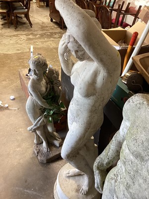 Lot 1031 - Concrete garden statue of a naked lady