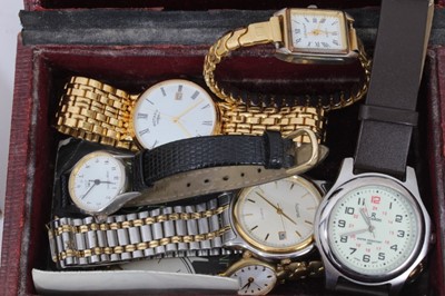 Lot 80 - Group of various wristwatches, silver half hunter pocket watch, cufflinks and bijouterie