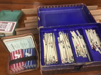 Lot 452 - Mahjong set, Paitence and other card game