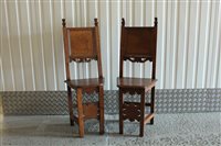 Lot 1409 - Set of six Italian walnut side chairs, each...