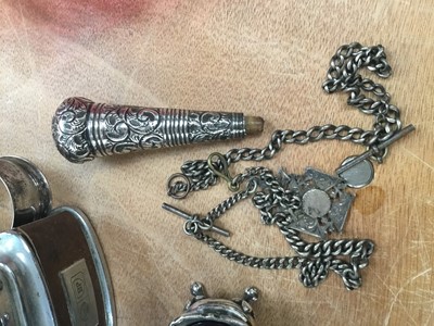 Lot 311 - Lot plated ware and two silver watch chains
