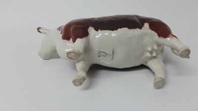 Lot 92 - Two Beswick Hereford Bulls - CH of Champions and another similar (3)