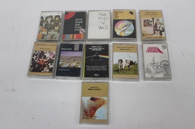 Lot 2330 - Eleven original Pink Floyd albums on cassette tape including Piper at the Gates of Dawn.  All mint condition