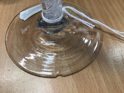 Lot 76 - George III wine glass with opaque spiral twist stem