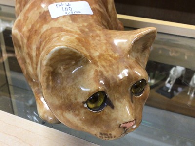 Lot 100 - Three Winstanley cats, largest is 34cm high