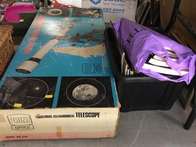 Lot 382 - Prinz Optics Equatorial Astronomical Telescope, boxed, various tripods, cameras and accessories