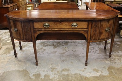 Lot 1465 - Regency mahogany bow front sideboard with an arrangement of drawers and cupboards