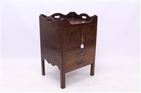 Lot 1418 - George III mahogany bedside cupboard with...