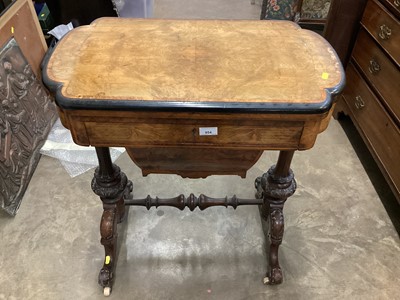 Lot 954 - Good quality Victorian inlaid walnut combination games/sewing table