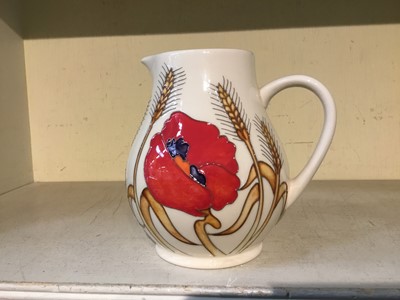 Lot 485 - Moorcroft pottery jug decorated with Poppies