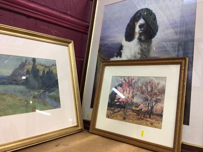 Lot 532 - Frank Potter watercolour, landscape dated 1911, together with Ernest Yarrow Jones watercolour and other paintings and prints