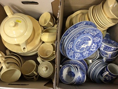 Lot 360 - Spode tea ware, other tea and dinner ware, cat ornaments, glass, plated cutlery etc