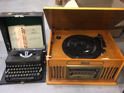 Lot 361 - Vintage Collection gramophone and an Imperial typewriter