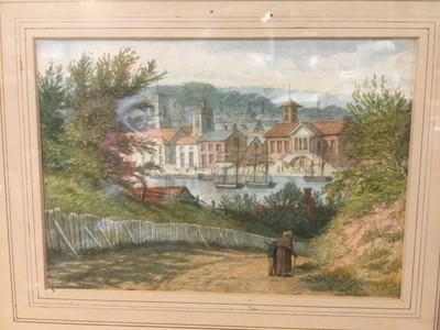 Lot 478 - 19th century watercolour depicting Ipswich docks from Wherstead Road