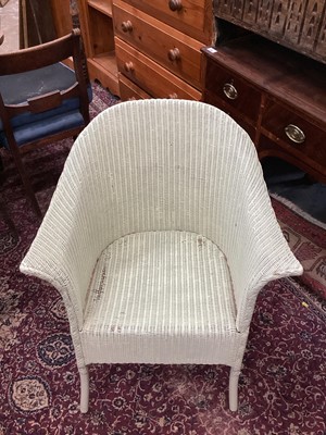 Lot 907 - Lloyd Loom chair together with beech Windsor chair