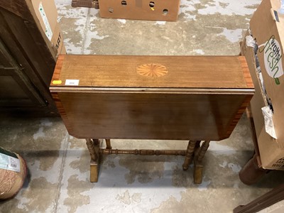 Lot 884 - Edwardian inlaid mahogany Sutherland table with crossbanded satinwood bands