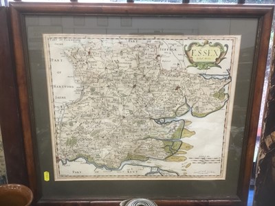 Lot 458 - Robert Mordan, 18th century hand coloured engraved map of the county of Essex