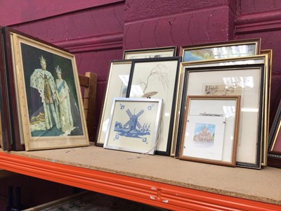 Lot 523 - Collection of assorted pictures and prints together with books and magazines