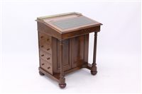 Lot 1425 - Victorian figured walnut Davenport with three...